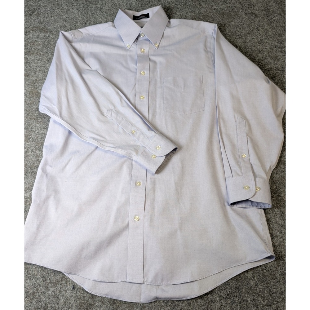 Stafford Performance The Super Shirt Mens 16 32-33 Blue Regular Fit EUC